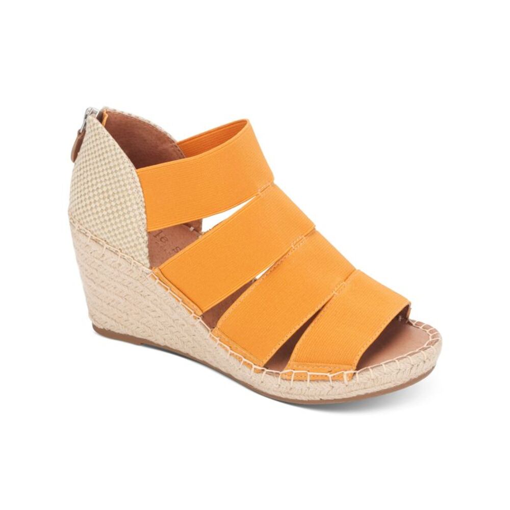 GENTLE SOULS KENNETH COLE Womens Orange 1 Platform Charli Wedge Shoes 11 M
